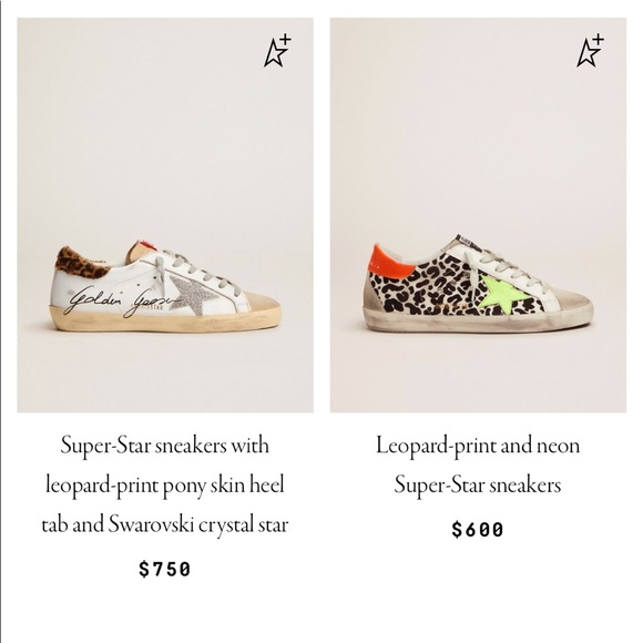 White, silver star, leopard heel, Golden Goose Super- Star Classic with List - Picture 12 of 13